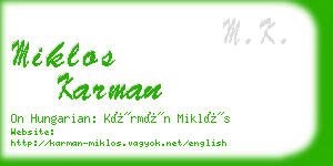 miklos karman business card